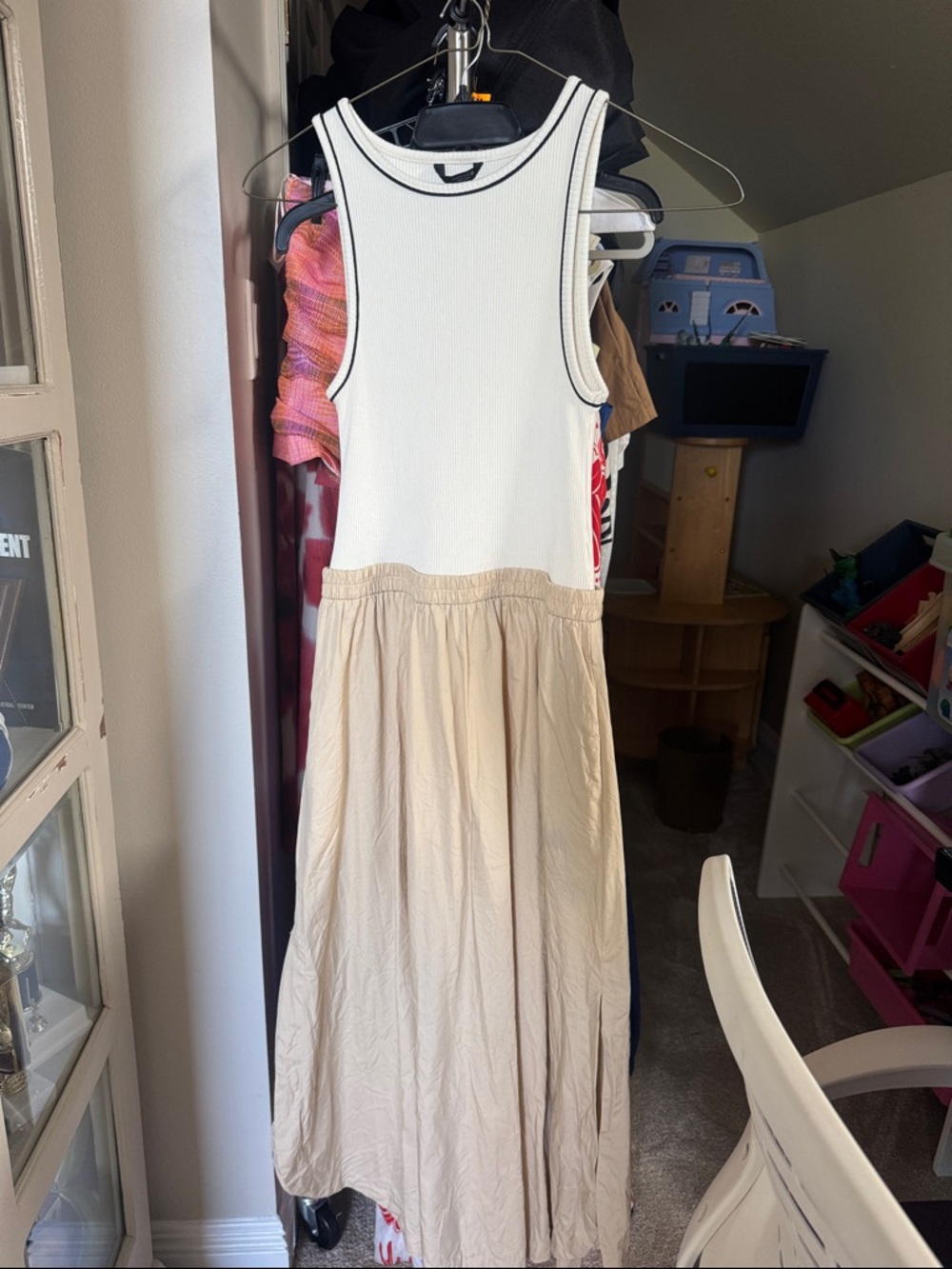 Zara Combined Poplin Midi Dress - Picture 2 of 4